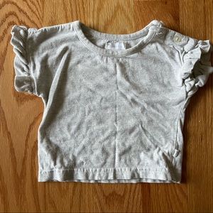 Jamie Kay ruffled sleeve T size 12 months heather gray